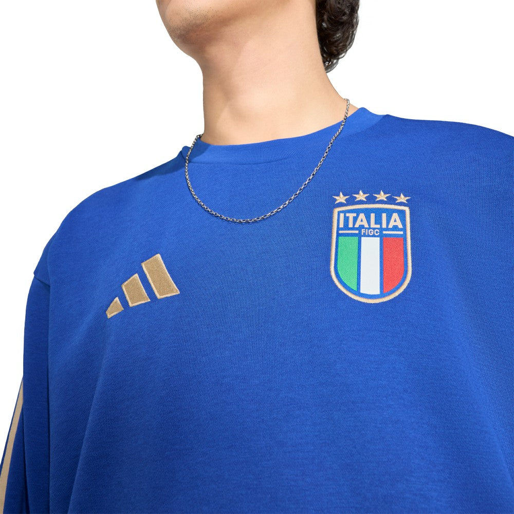 Adidas - Italy National Team FIFA x World Cup Alphaskin Crewneck Sweatshirt - Blue