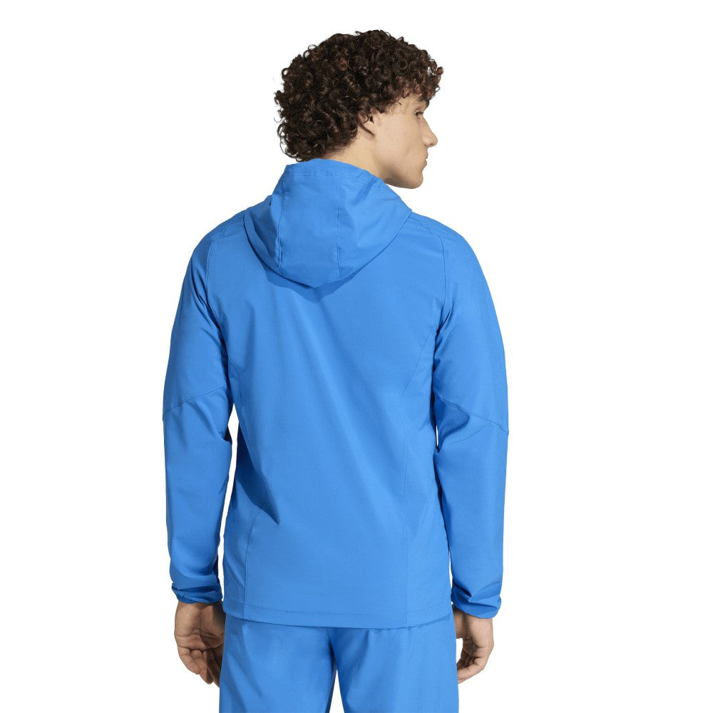 Adidas - Colombia National Team FIFA x World Cup 2026 Tiro Travel Raglan Full-Zip Windbreaker Hoodie - Blue