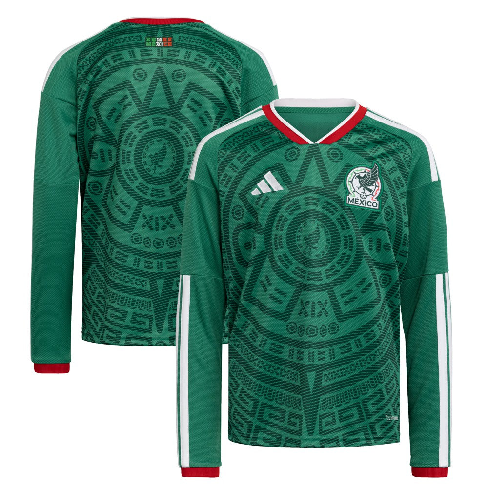 Adidas - Mexico National Team Youth FIFA x World Cup 2026 Home Replica Long-Sleeve Jersey - Green