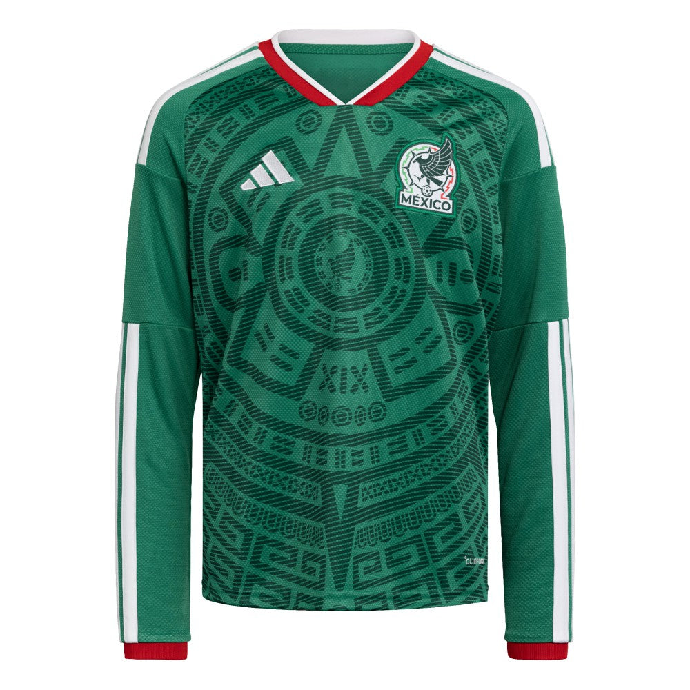 Adidas - Mexico National Team Youth FIFA x World Cup 2026 Home Replica Long-Sleeve Jersey - Green