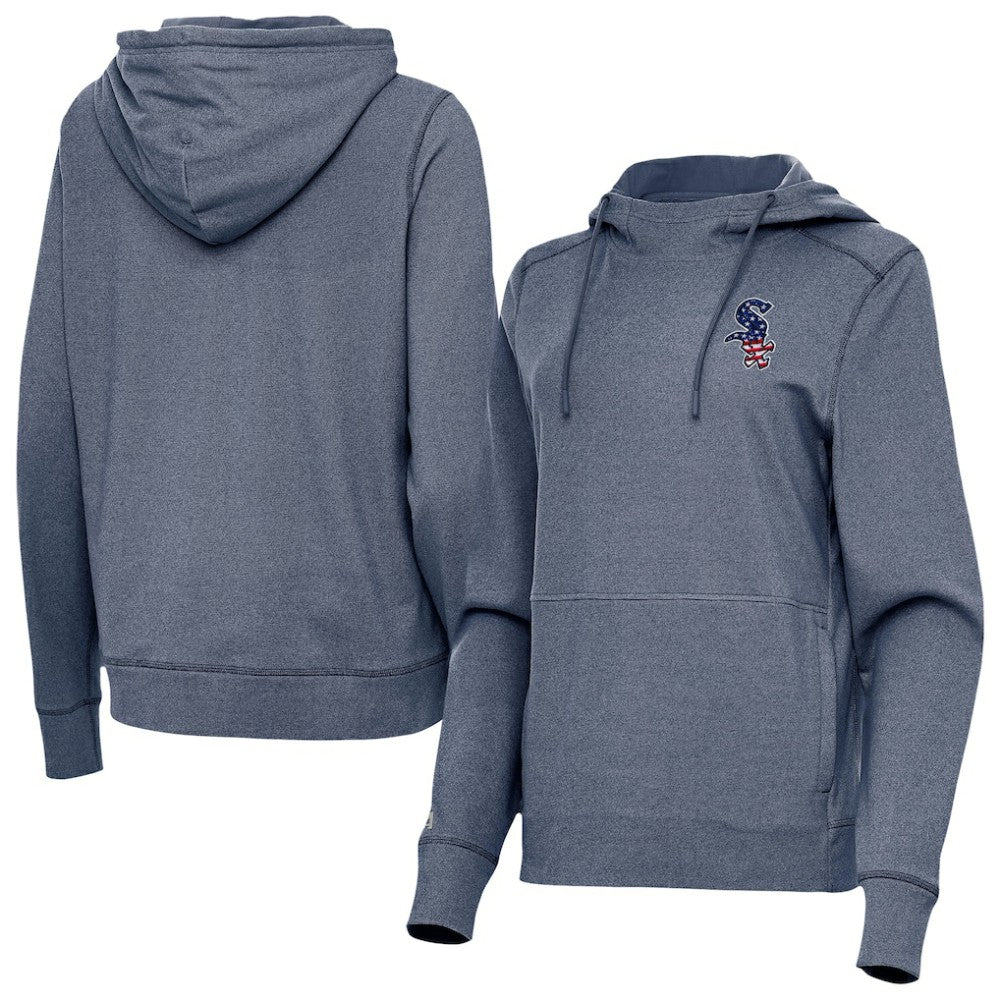 Chicago White Sox Antigua Women's Justice Stars and Stripes Team Logo Pullover Hoodie Outlet
