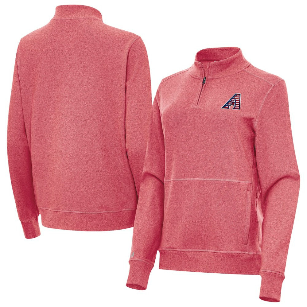 Arizona Diamondbacks Antigua Women's Crush Stars and Stripes Team Logo Quarter-Zip Pullover Top Outlet
