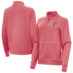 Pittsburgh Pirates Antigua Women's Crush Stars and Stripes Team Logo Quarter-Zip Pullover Top Discount