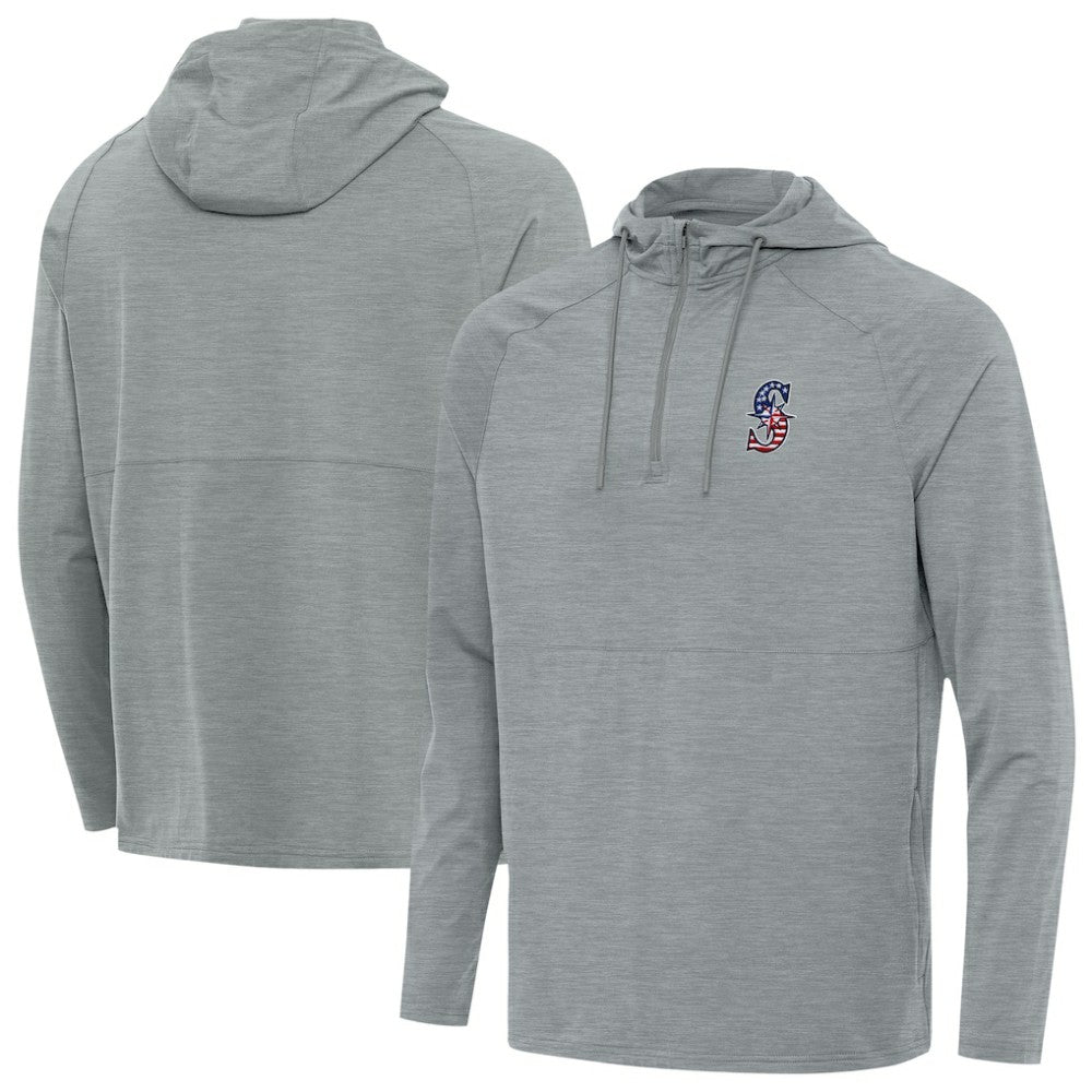 Seattle Mariners Antigua Spikes Stars and Stripes Team Logo Quarter-Zip Pullover Hoodie Near Me