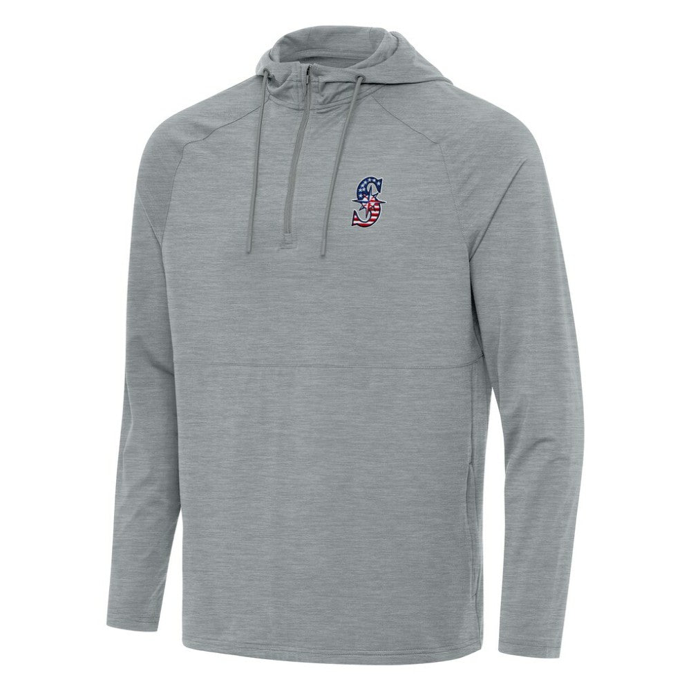 Seattle Mariners Antigua Spikes Stars and Stripes Team Logo Quarter-Zip Pullover Hoodie Near Me