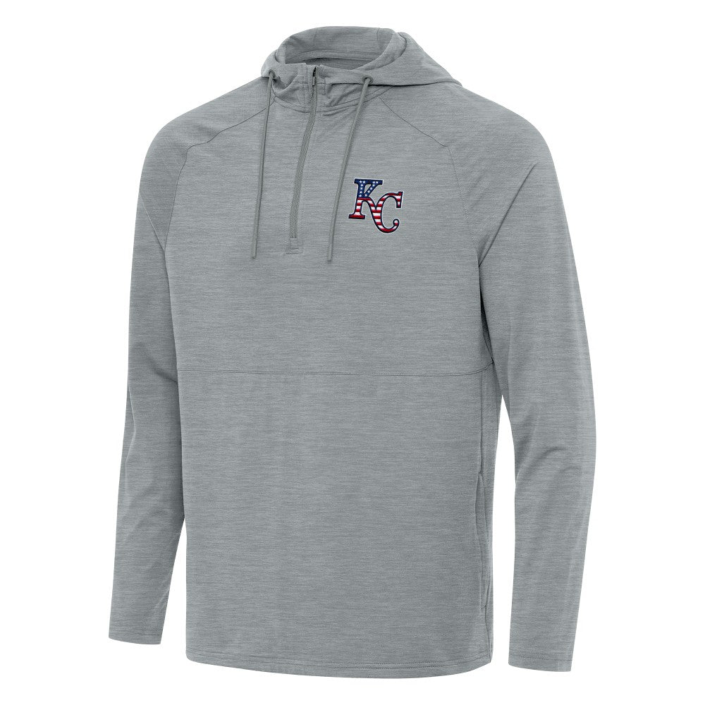 Kansas City Royals Antigua Spikes Stars and Stripes Team Logo Quarter-Zip Pullover Hoodie Discount