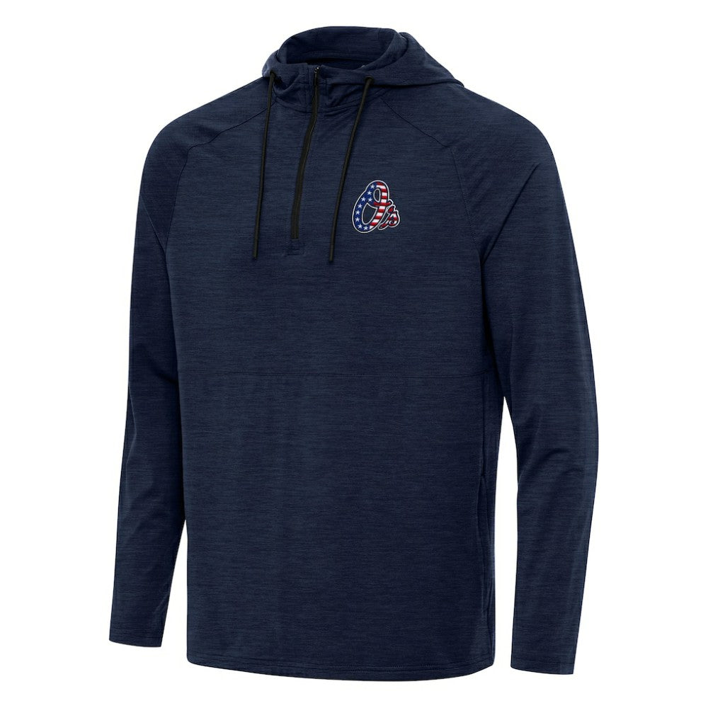 Baltimore Orioles Antigua Spikes Stars and Stripes Team Logo Quarter-Zip Pullover Hoodie Near Me