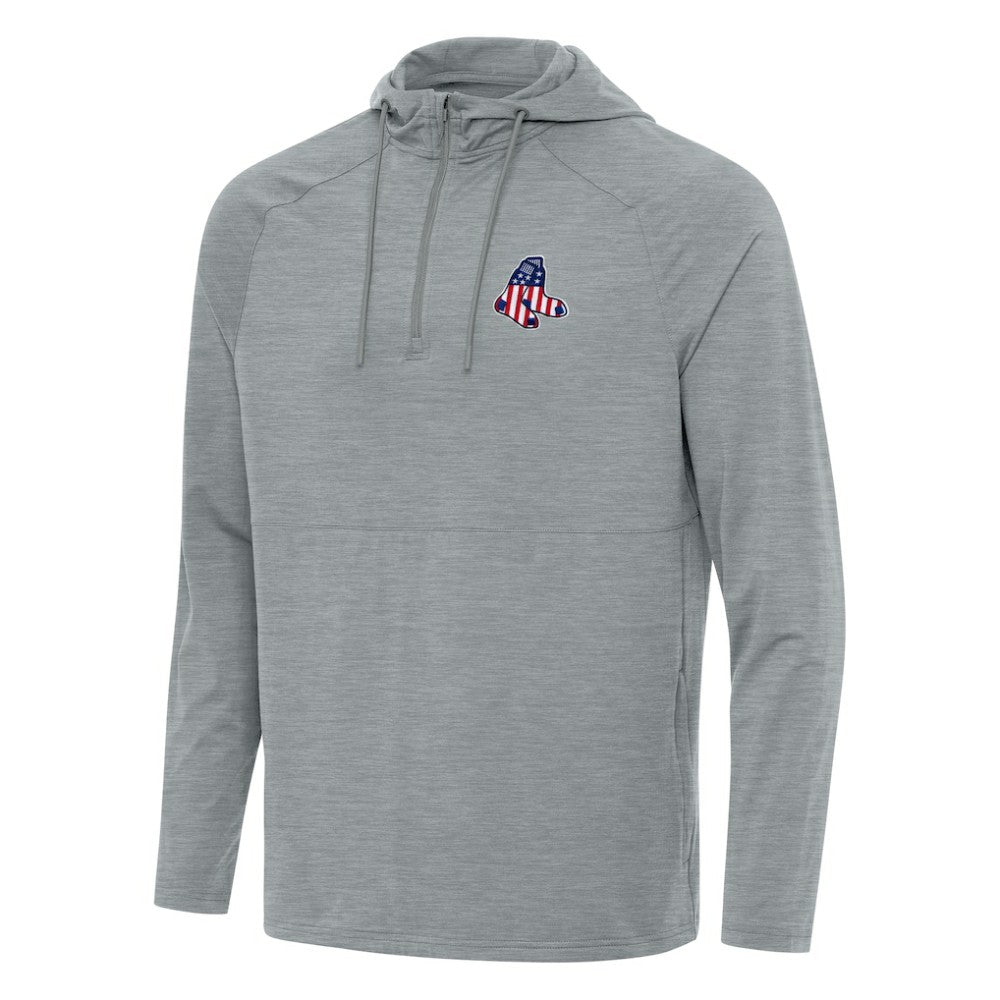 Boston Red Sox Antigua Spikes Stars and Stripes Team Logo Quarter-Zip Pullover Hoodie Discount
