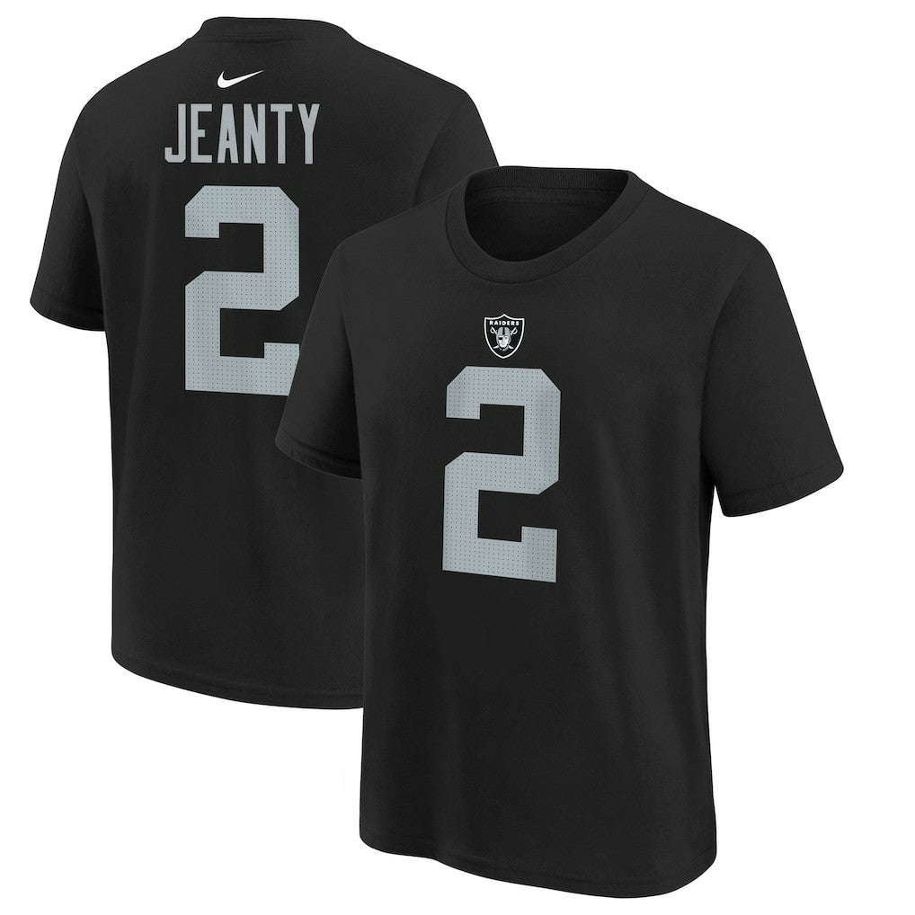 Ashton Jeanty Las Vegas Raiders Youth 2025 NFL Draft First Round Pick Name & Number T-Shirt - Black - Nike