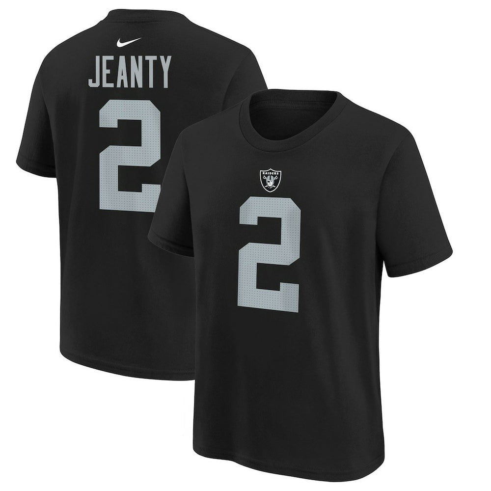 Ashton Jeanty Las Vegas Raiders Youth 2025 NFL Draft First Round Pick Name & Number T-Shirt - Black - Nike