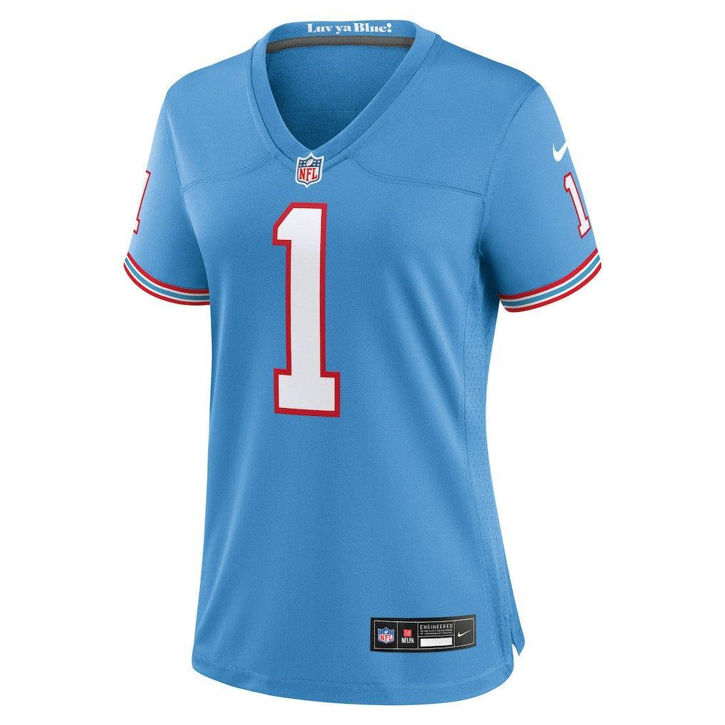 Cam Ward Tennessee Titans Women's 2025 NFL Draft 2nd Alternate Game Jersey - Light Blue - Nike