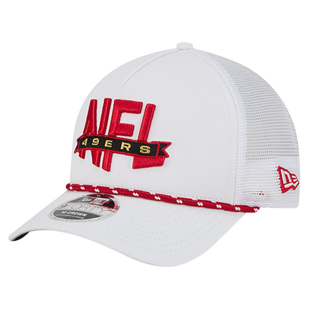 San Francisco 49ers New Era NFL 9FORTY A-Frame M-Crown Adjustable Trucker Hat - White - NFL
