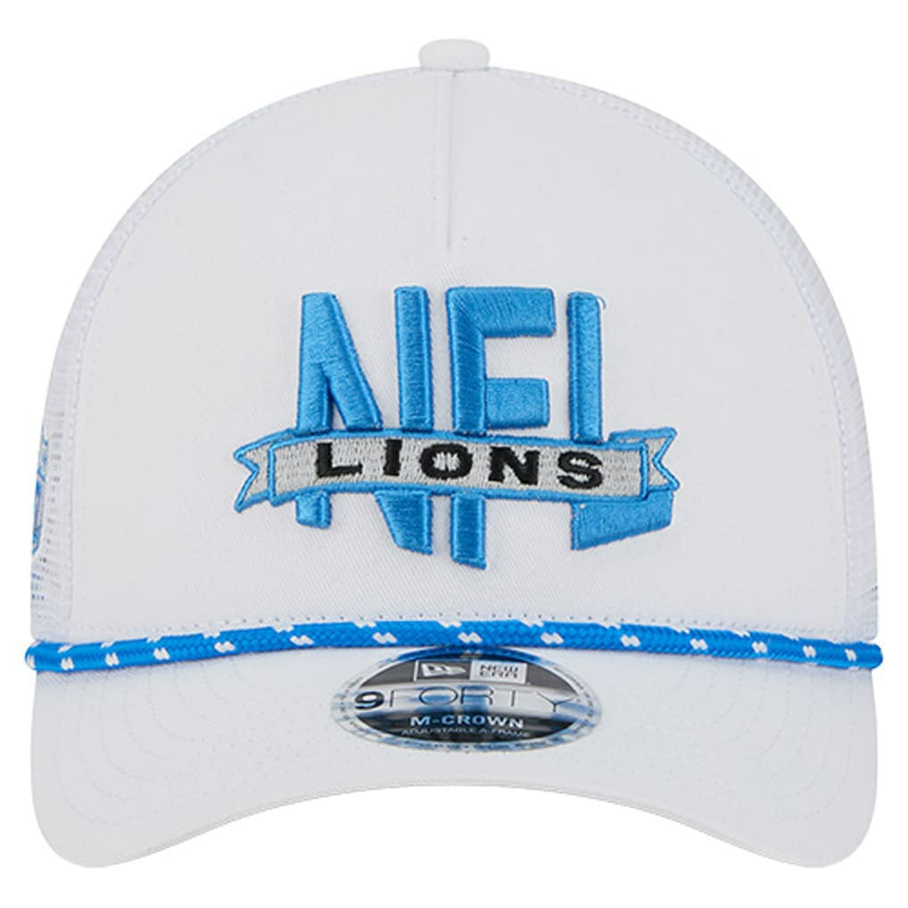 Detroit Lions New Era NFL 9FORTY A-Frame M-Crown Adjustable Trucker Hat - White - NFL