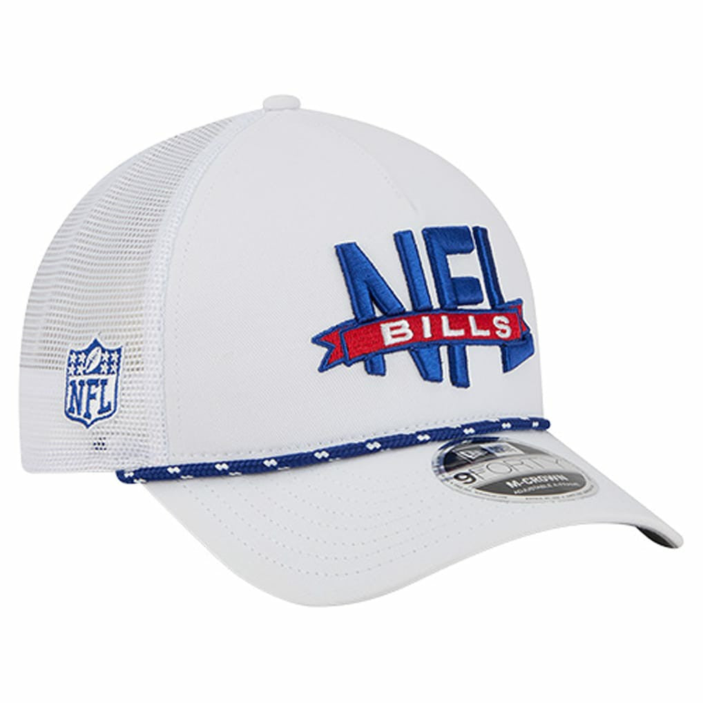 Buffalo Bills New Era NFL 9FORTY A-Frame M-Crown Adjustable Trucker Hat - White - NFL