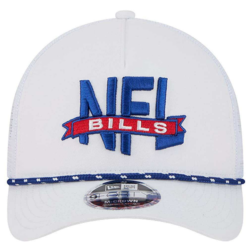 Buffalo Bills New Era NFL 9FORTY A-Frame M-Crown Adjustable Trucker Hat - White - NFL