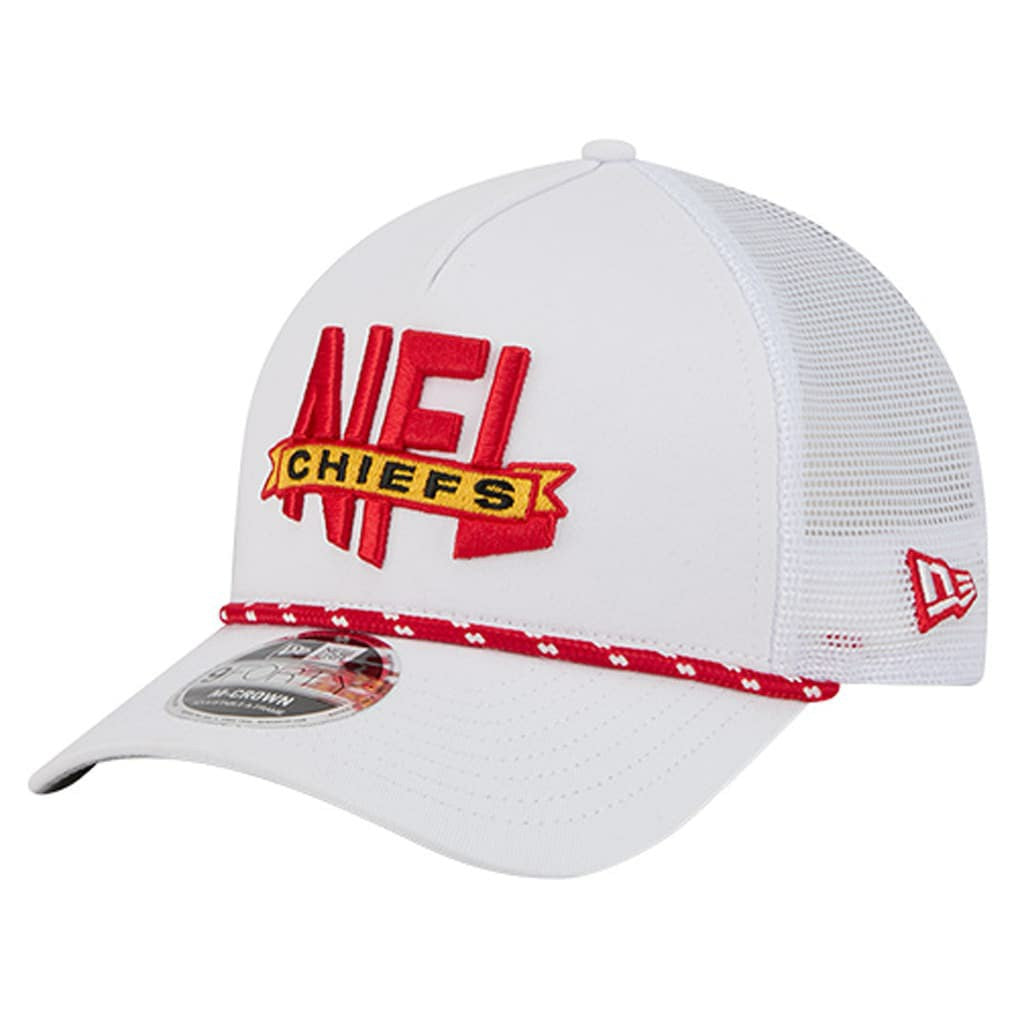 Kansas City Chiefs New Era NFL 9FORTY A-Frame M-Crown Adjustable Trucker Hat - White - NFL