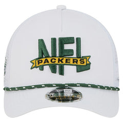Green Bay Packers New Era NFL 9FORTY A-Frame M-Crown Adjustable Trucker Hat - White - NFL