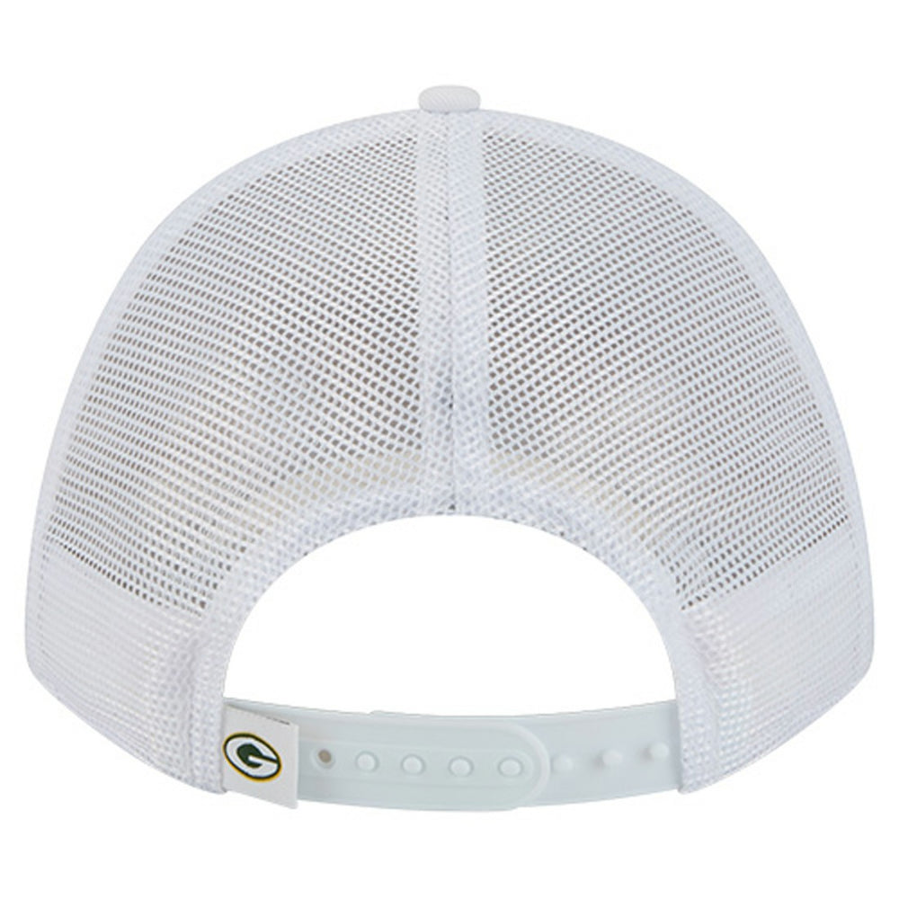 Green Bay Packers New Era NFL 9FORTY A-Frame M-Crown Adjustable Trucker Hat - White - NFL