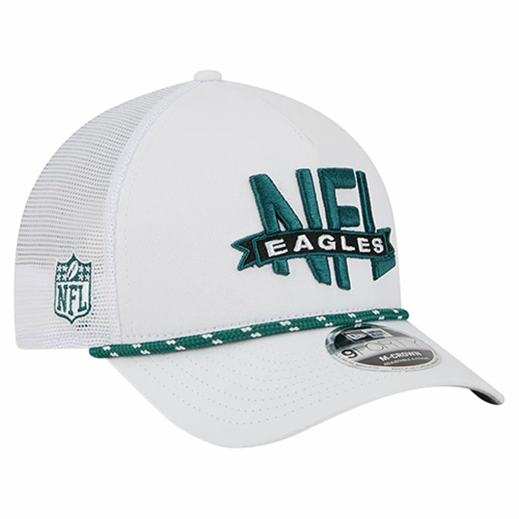 Philadelphia Eagles New Era NFL 9FORTY A-Frame M-Crown Adjustable Trucker Hat - White - NFL