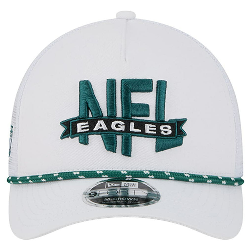Philadelphia Eagles New Era NFL 9FORTY A-Frame M-Crown Adjustable Trucker Hat - White - NFL