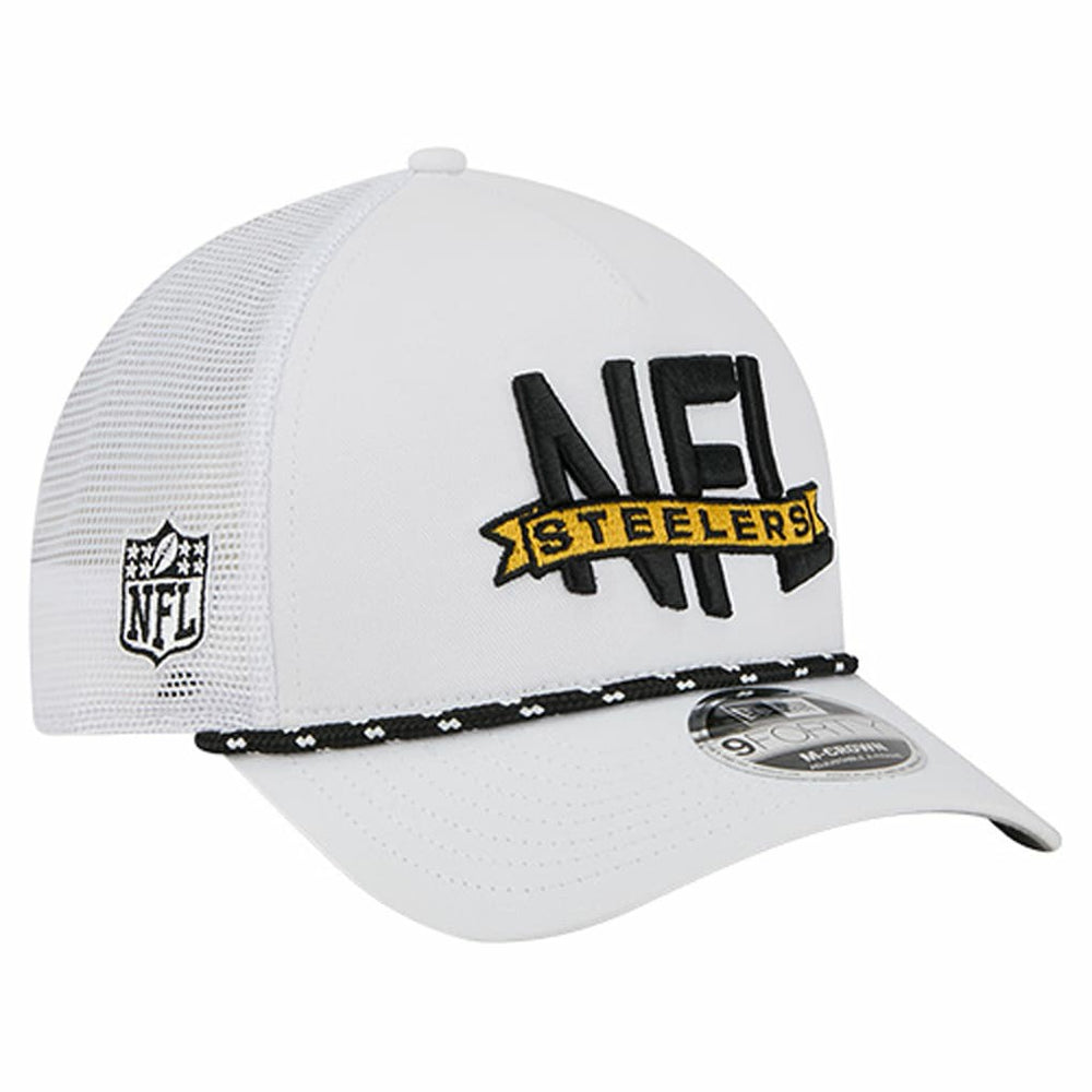 Pittsburgh Steelers New Era NFL 9FORTY A-Frame M-Crown Adjustable Trucker Hat - White - NFL