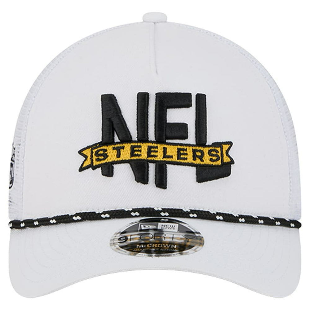 Pittsburgh Steelers New Era NFL 9FORTY A-Frame M-Crown Adjustable Trucker Hat - White - NFL