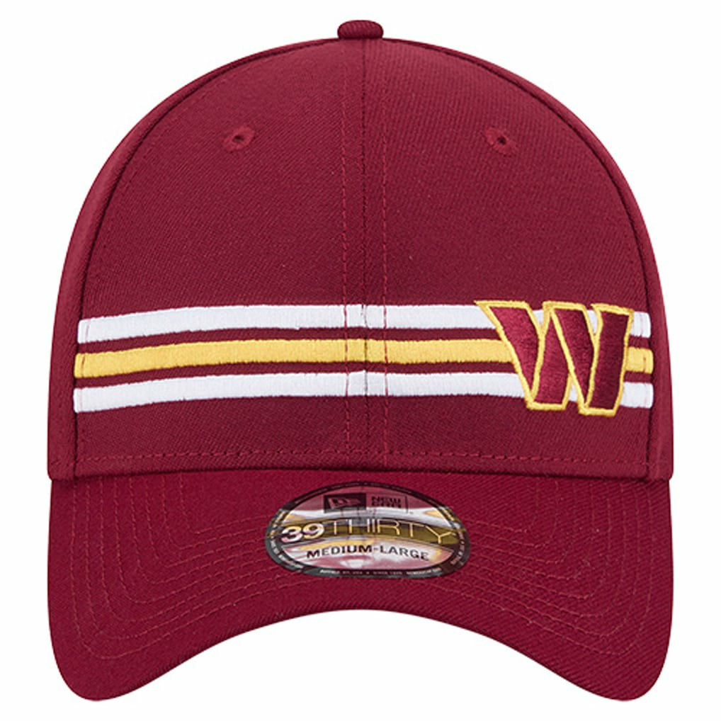 Washington Commanders New Era Stripes 39THIRTY Flex Hat - Burgundy - NFL