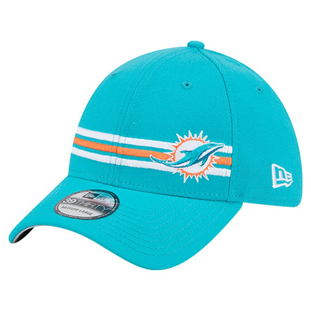 Miami Dolphins New Era Stripes 39THIRTY Flex Hat - Aqua - NFL