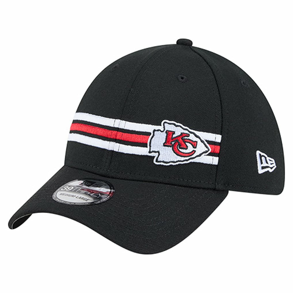 Kansas City Chiefs New Era Stripes 39THIRTY Flex Hat - Black - NFL