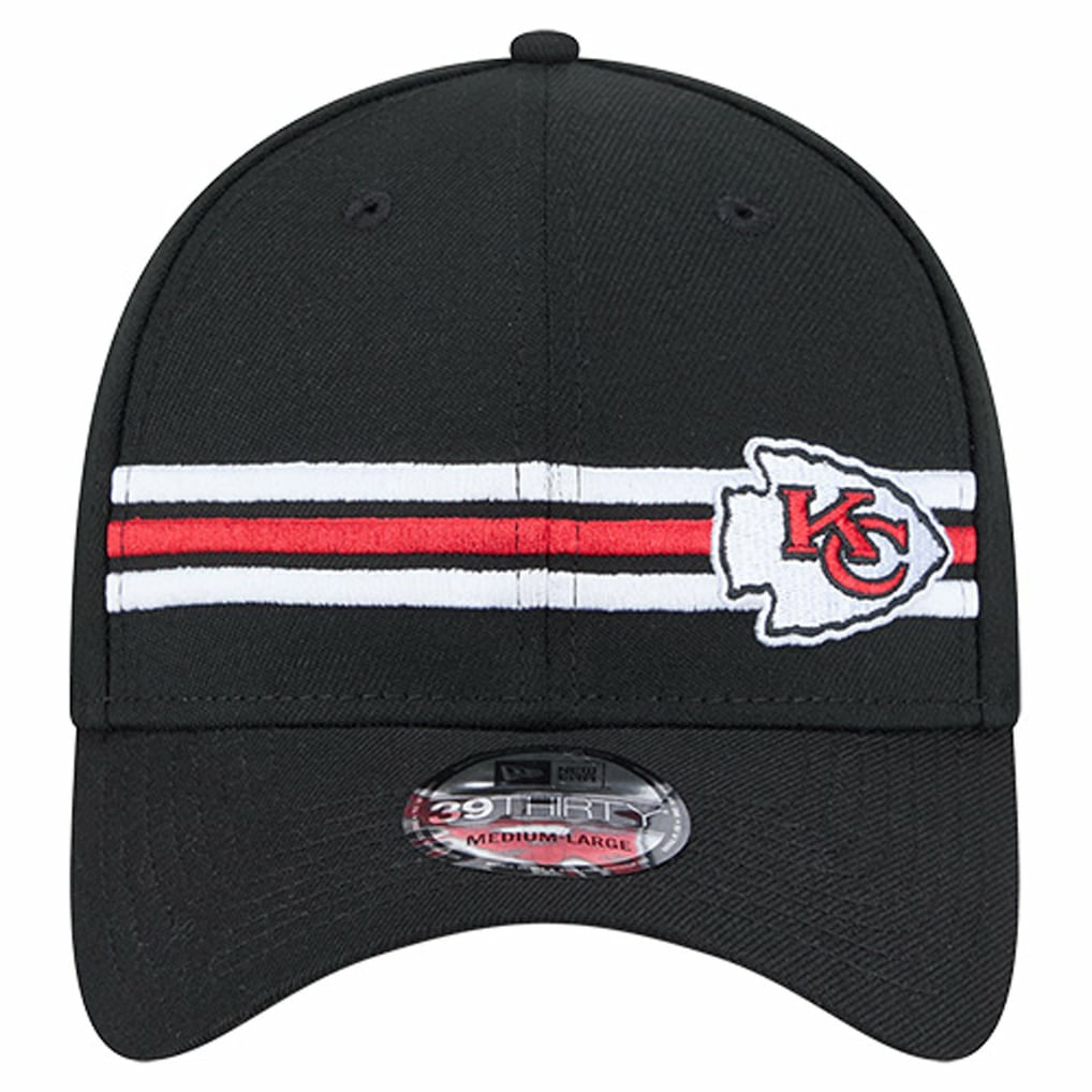 Kansas City Chiefs New Era Stripes 39THIRTY Flex Hat - Black - NFL