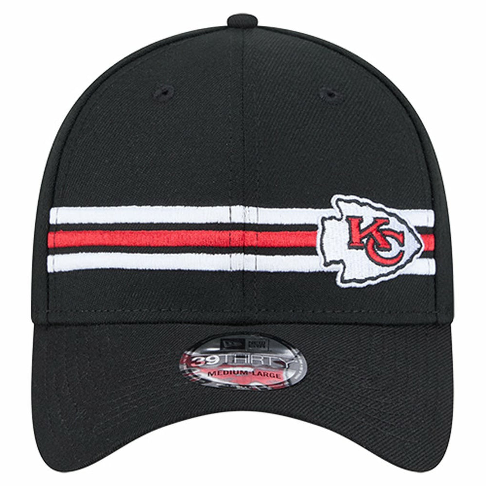 Kansas City Chiefs New Era Stripes 39THIRTY Flex Hat - Black - NFL