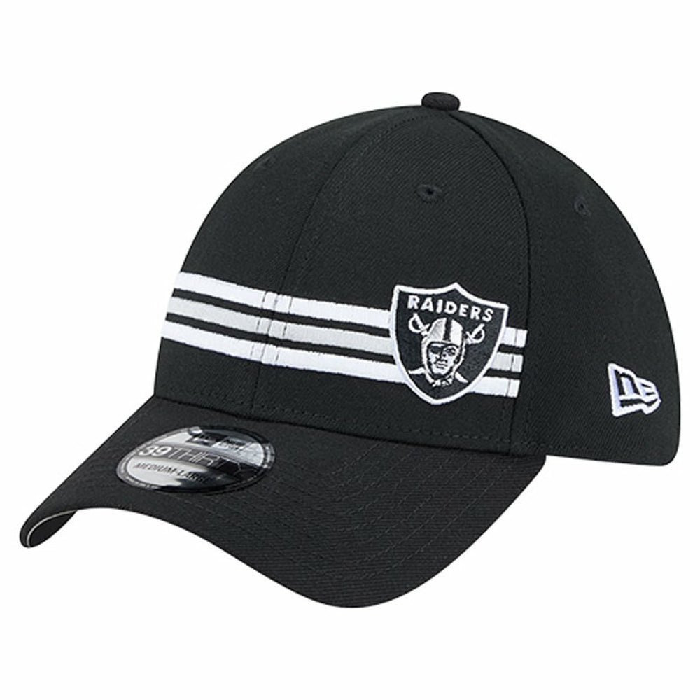 Las Vegas Raiders New Era Stripes 39THIRTY Flex Hat - Black - NFL