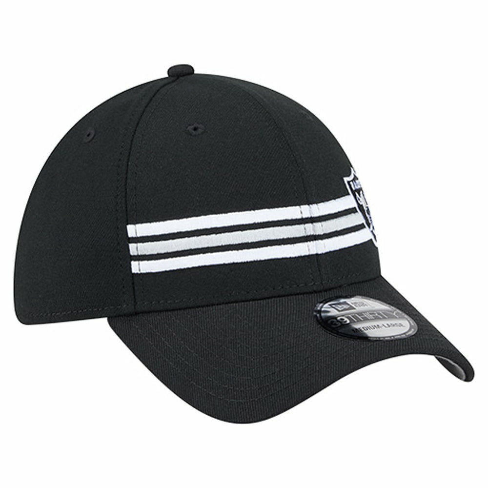 Las Vegas Raiders New Era Stripes 39THIRTY Flex Hat - Black - NFL