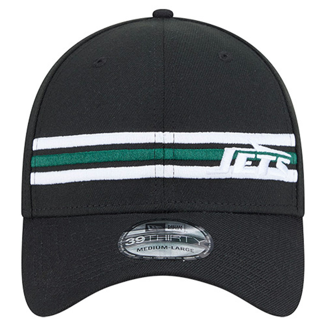 New York Jets New Era Stripes 39THIRTY Flex Hat - Black - NFL