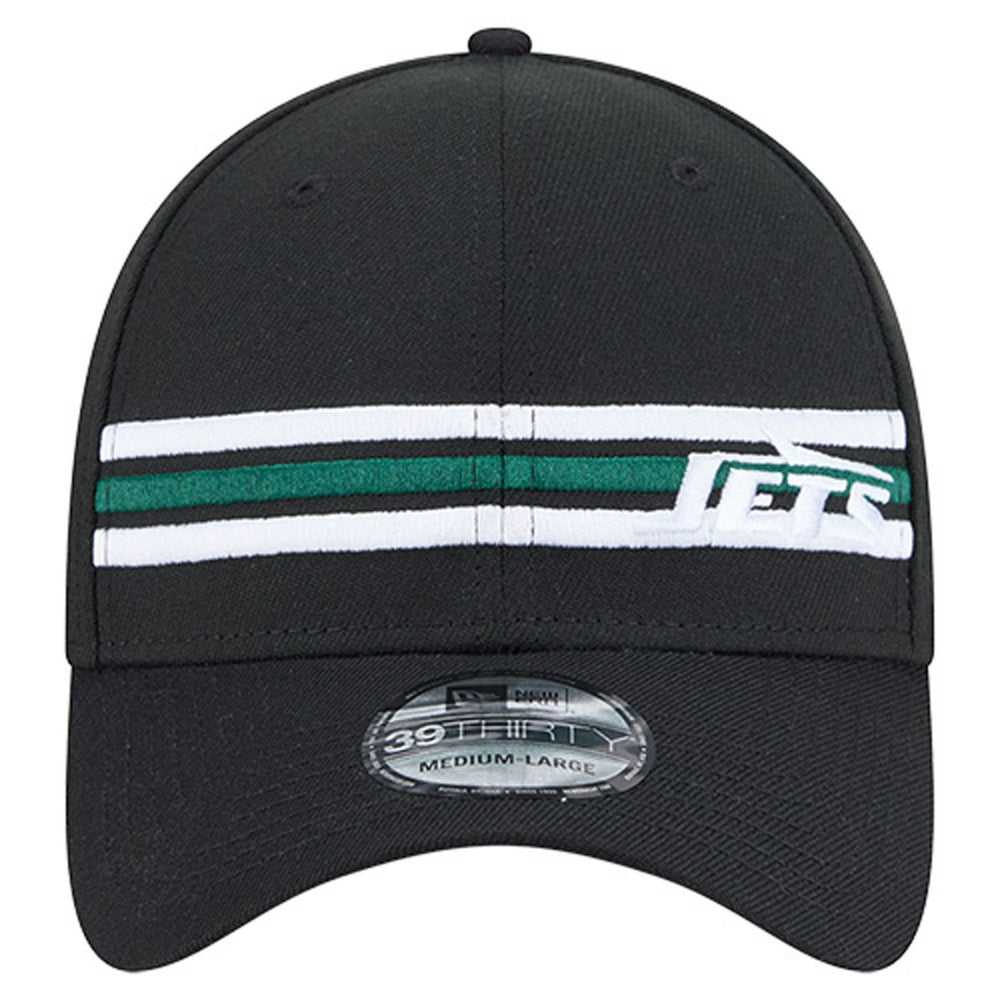 New York Jets New Era Stripes 39THIRTY Flex Hat - Black - NFL