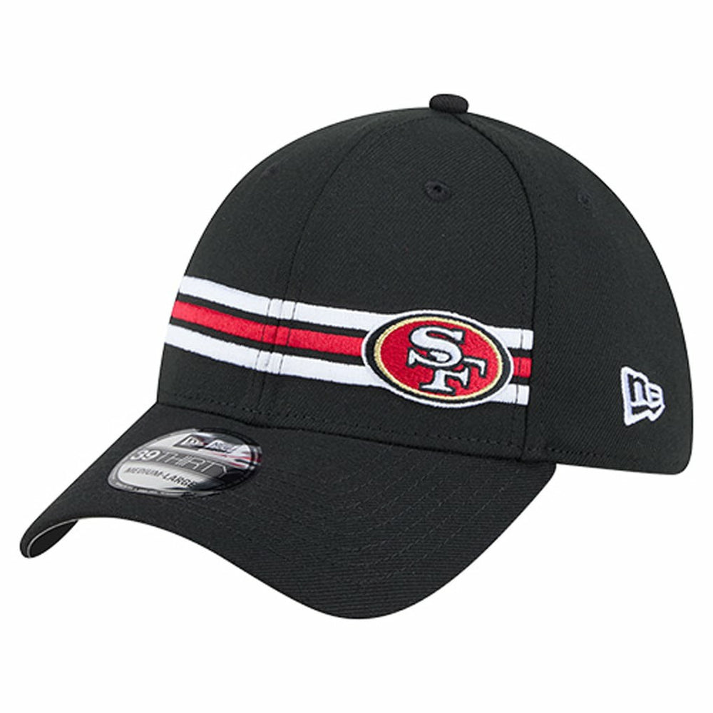 San Francisco 49ers New Era Stripes 39THIRTY Flex Hat - Black - NFL