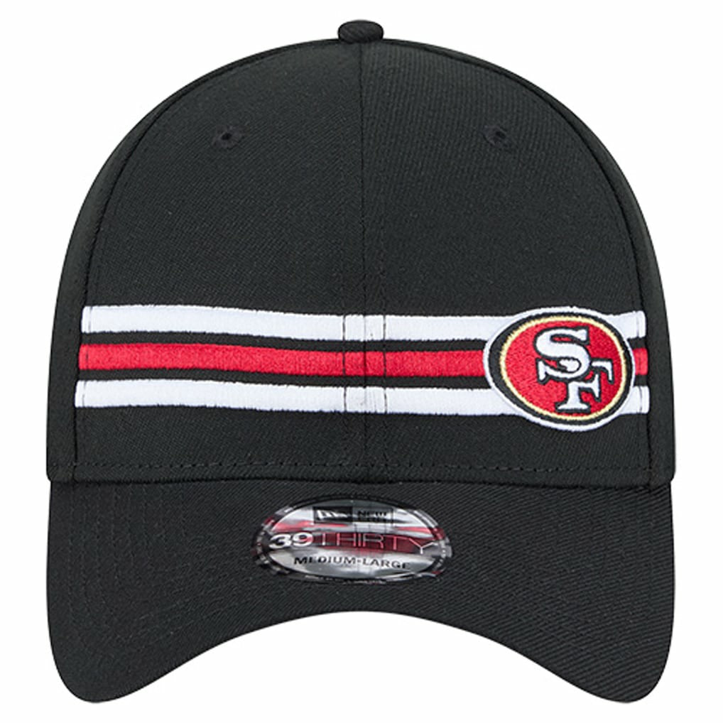 San Francisco 49ers New Era Stripes 39THIRTY Flex Hat - Black - NFL
