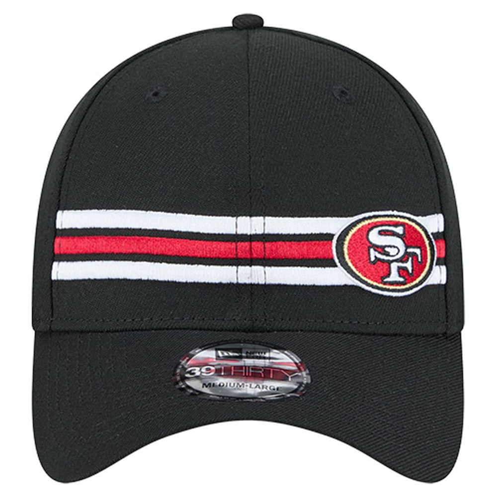 San Francisco 49ers New Era Stripes 39THIRTY Flex Hat - Black - NFL