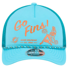 Miami Dolphins New Era Gas Station 9FORTY A-Frame M-Crown Adjustable Trucker Hat - Aqua - NFL