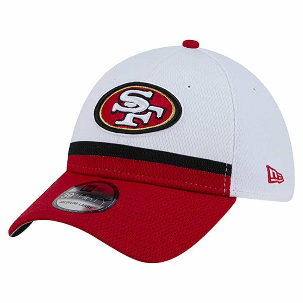 San Francisco 49ers New Era Dashmark Rays 39THIRTY Flex Hat - White/Scarlet - NFL