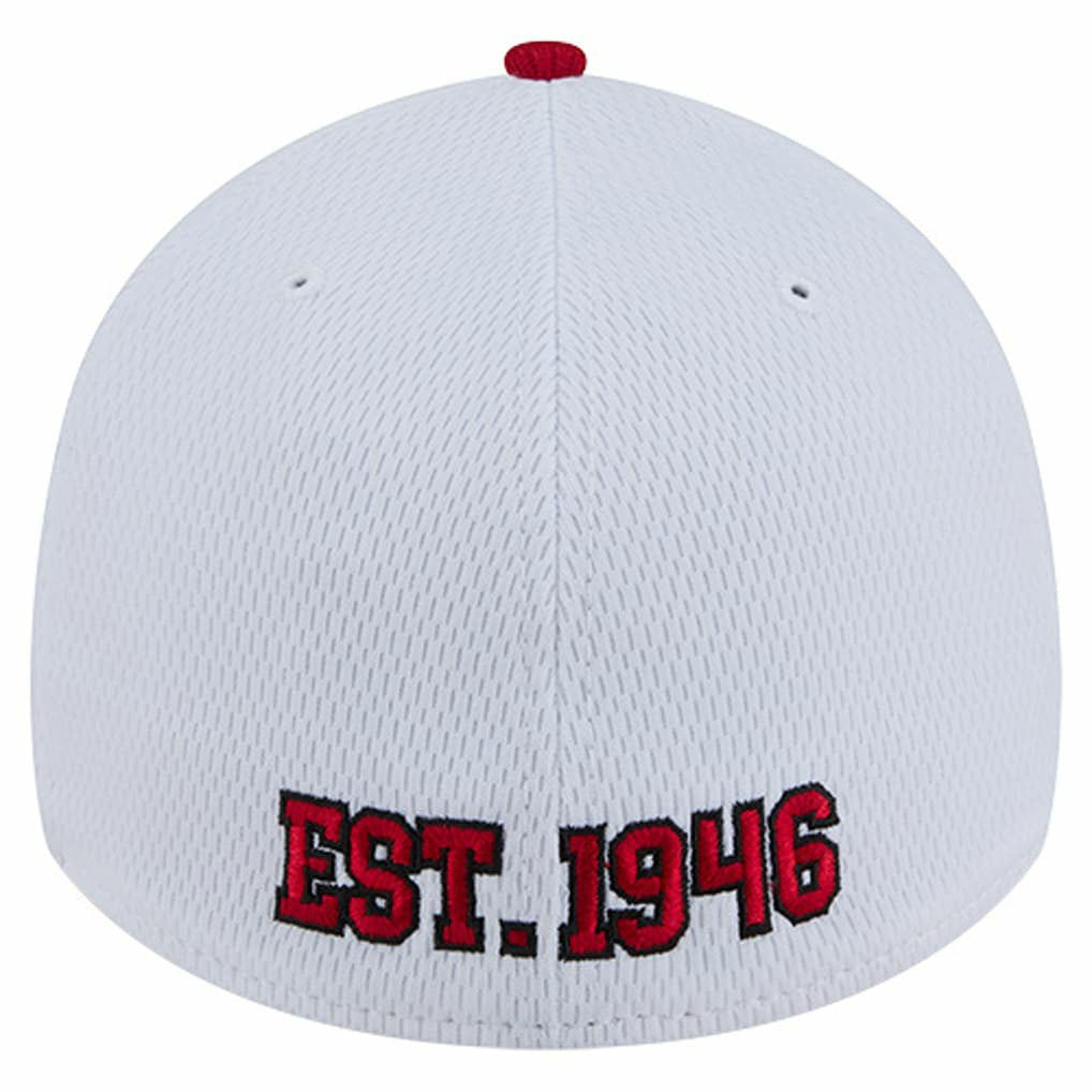San Francisco 49ers New Era Dashmark Rays 39THIRTY Flex Hat - White/Scarlet - NFL