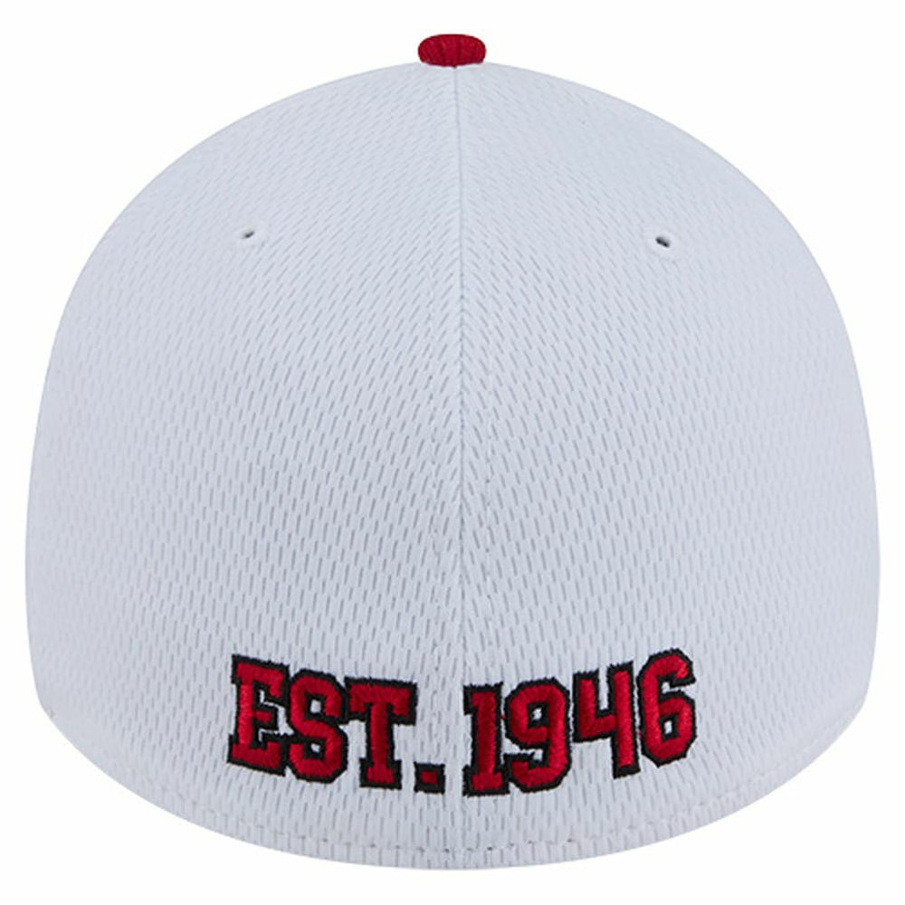 San Francisco 49ers New Era Dashmark Rays 39THIRTY Flex Hat - White/Scarlet - NFL