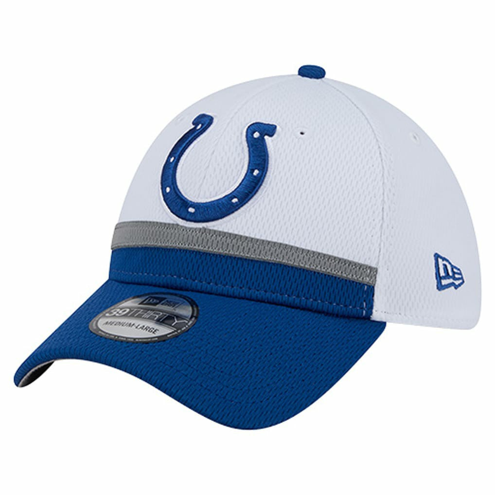 Indianapolis Colts New Era Dashmark Rays 39THIRTY Flex Hat - White/Royal - NFL
