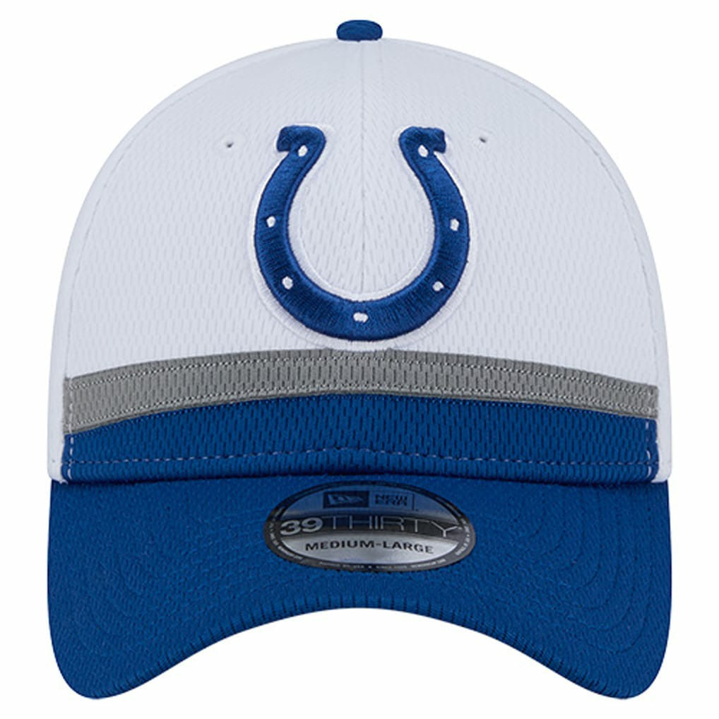 Indianapolis Colts New Era Dashmark Rays 39THIRTY Flex Hat - White/Royal - NFL