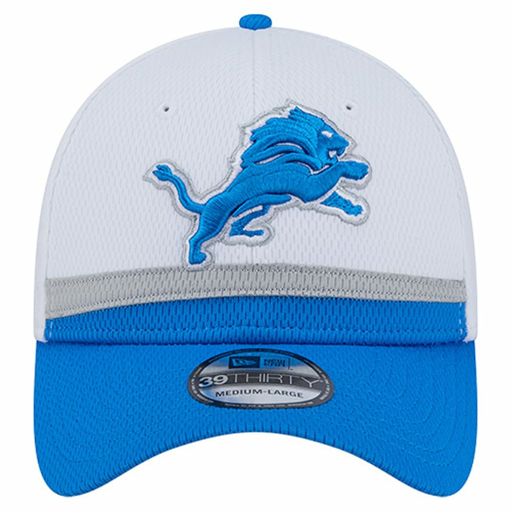 Detroit Lions New Era Dashmark Rays 39THIRTY Flex Hat - White/Blue - NFL