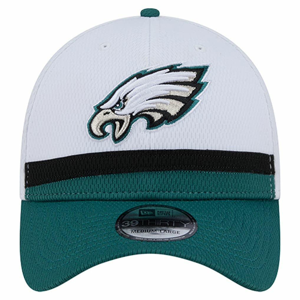 Philadelphia Eagles New Era Dashmark Rays 39THIRTY Flex Hat - White/Midnight Green - NFL