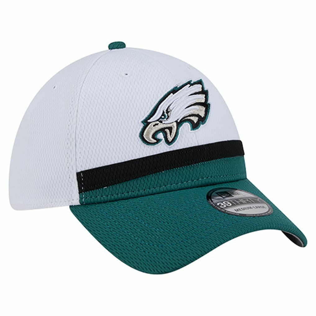 Philadelphia Eagles New Era Dashmark Rays 39THIRTY Flex Hat - White/Midnight Green - NFL