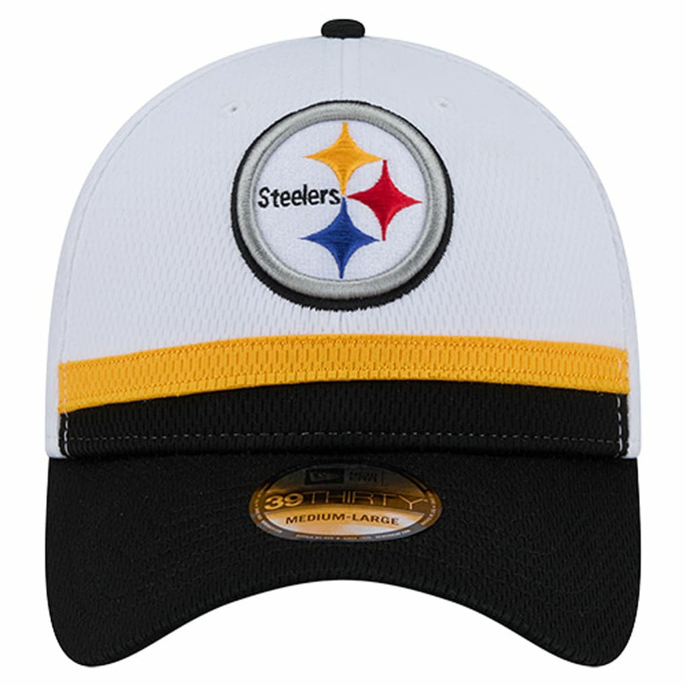 Pittsburgh Steelers New Era Dashmark Rays 39THIRTY Flex Hat - White/Black - NFL