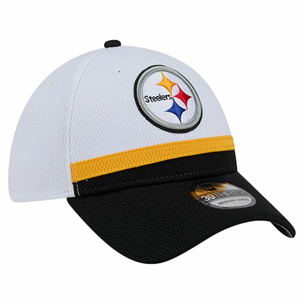 Pittsburgh Steelers New Era Dashmark Rays 39THIRTY Flex Hat - White/Black - NFL