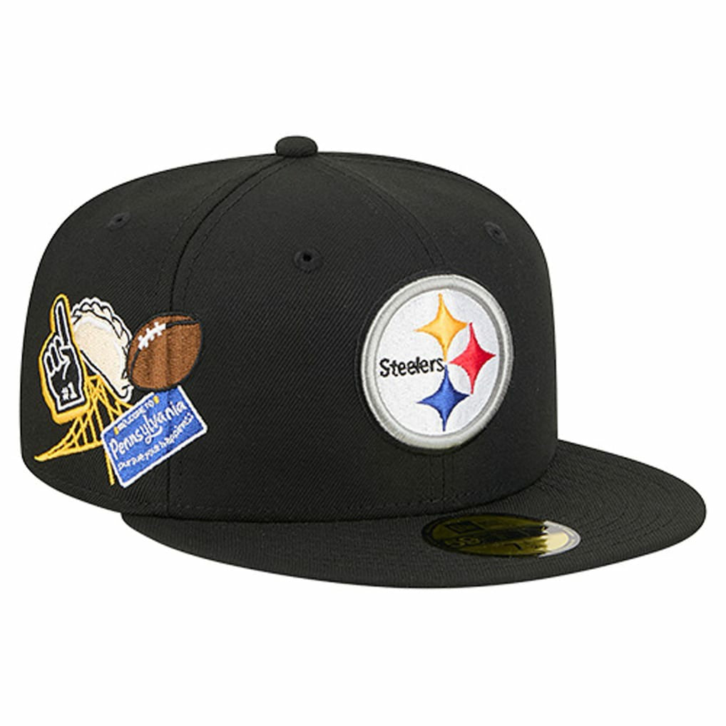 Pittsburgh Steelers New Era Group Chat 59FIFTY Fitted Hat - Black - NFL
